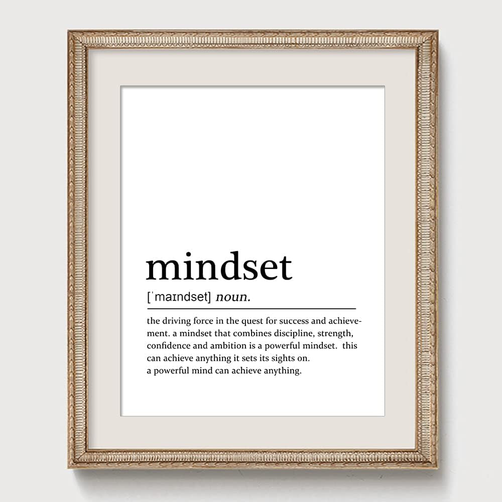 Mindset Definition Office Wall Art Motivational Prints Home Wall Decor Inspirational Quotes Prints Mindset Office Decor- Unframed (11X14 INCH)