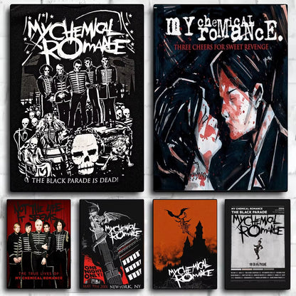 My Chemical Romance Rock Band Canvas Prints Poster Trendy Pop Singer Art Prints Bedroom Wall Art Home Decor Poster Fans Gifts