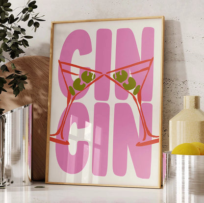 Set of 3 Print, Trendy Cin Cin Cheers Print, Retro Wine Poster, Pasta Night Food Print, Bar Cart Art Print, Maximalist Kitchen Print