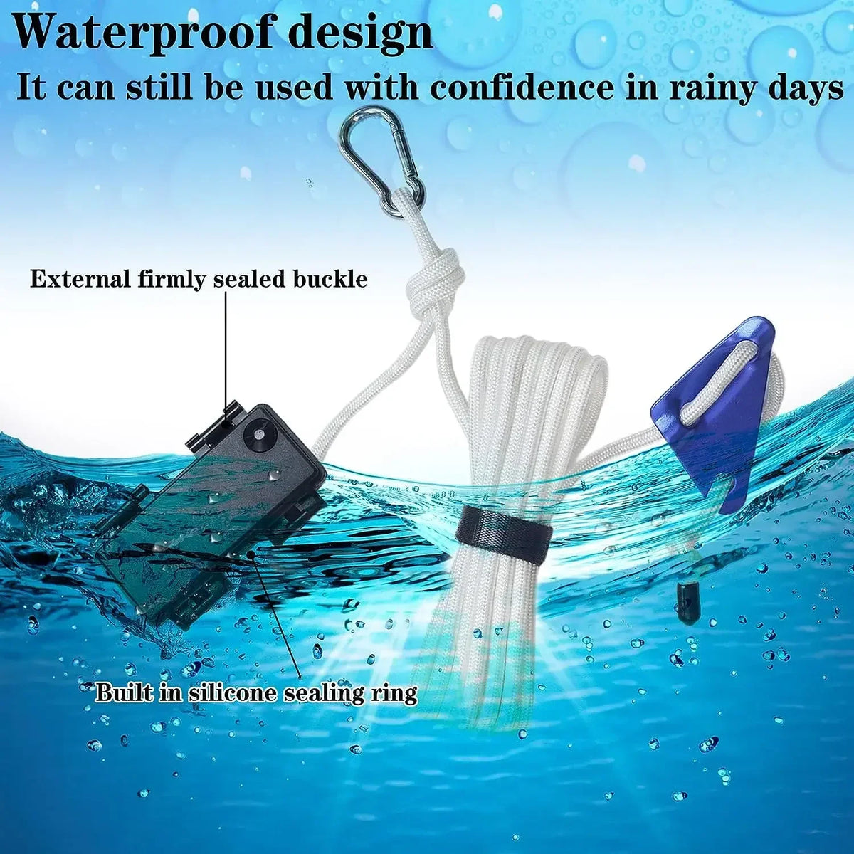 LED Camping Wind Rope Luminous Lamp Awning Tent Roof Anti-Trip Night Warning Atmosphere Light Outdoor Windproof Rope Light