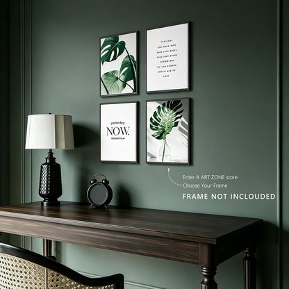 Botanical Prints Poster Wall Decor, Motivational Wall Art Prints Poster, 11X14 Canvas Prints Unframed Set of 4, Plant Posters Aesthetic for Bedroom