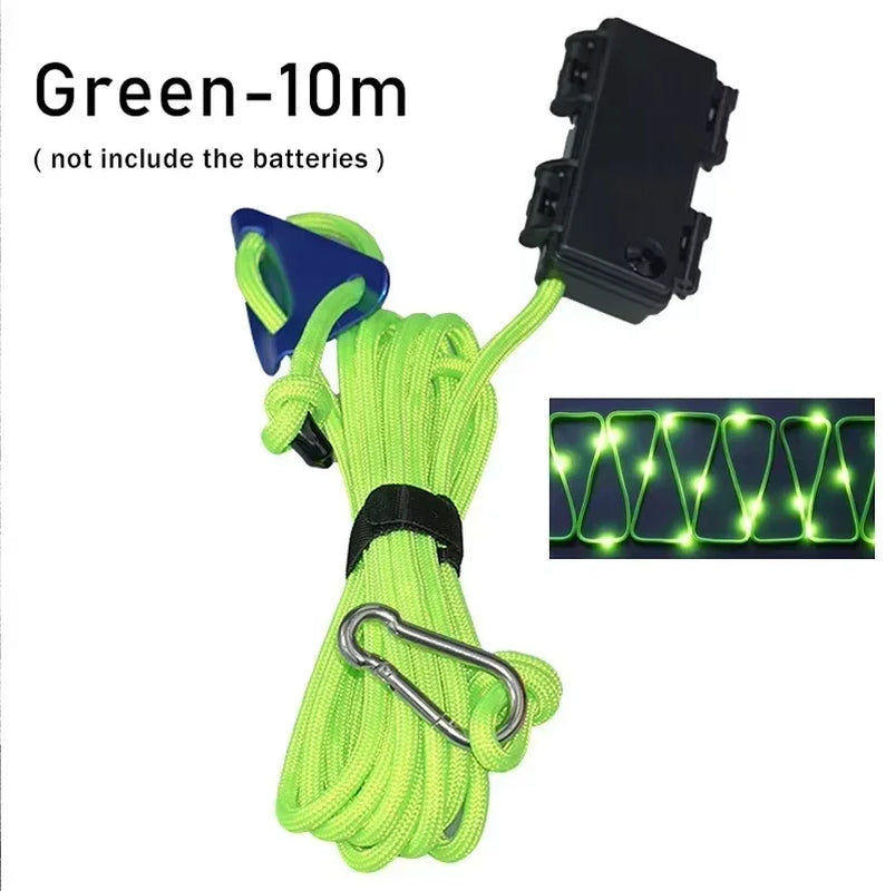 LED Camping Wind Rope Luminous Lamp Awning Tent Roof Anti-Trip Night Warning Atmosphere Light Outdoor Windproof Rope Light