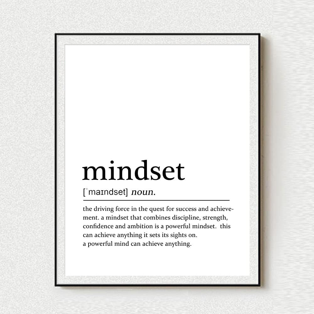 Mindset Definition Office Wall Art Motivational Prints Home Wall Decor Inspirational Quotes Prints Mindset Office Decor- Unframed (11X14 INCH)