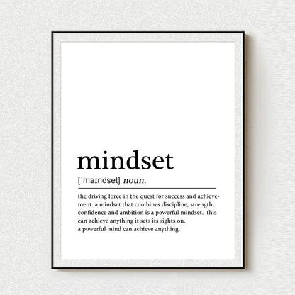 Mindset Definition Office Wall Art Motivational Prints Home Wall Decor Inspirational Quotes Prints Mindset Office Decor- Unframed (11X14 INCH)