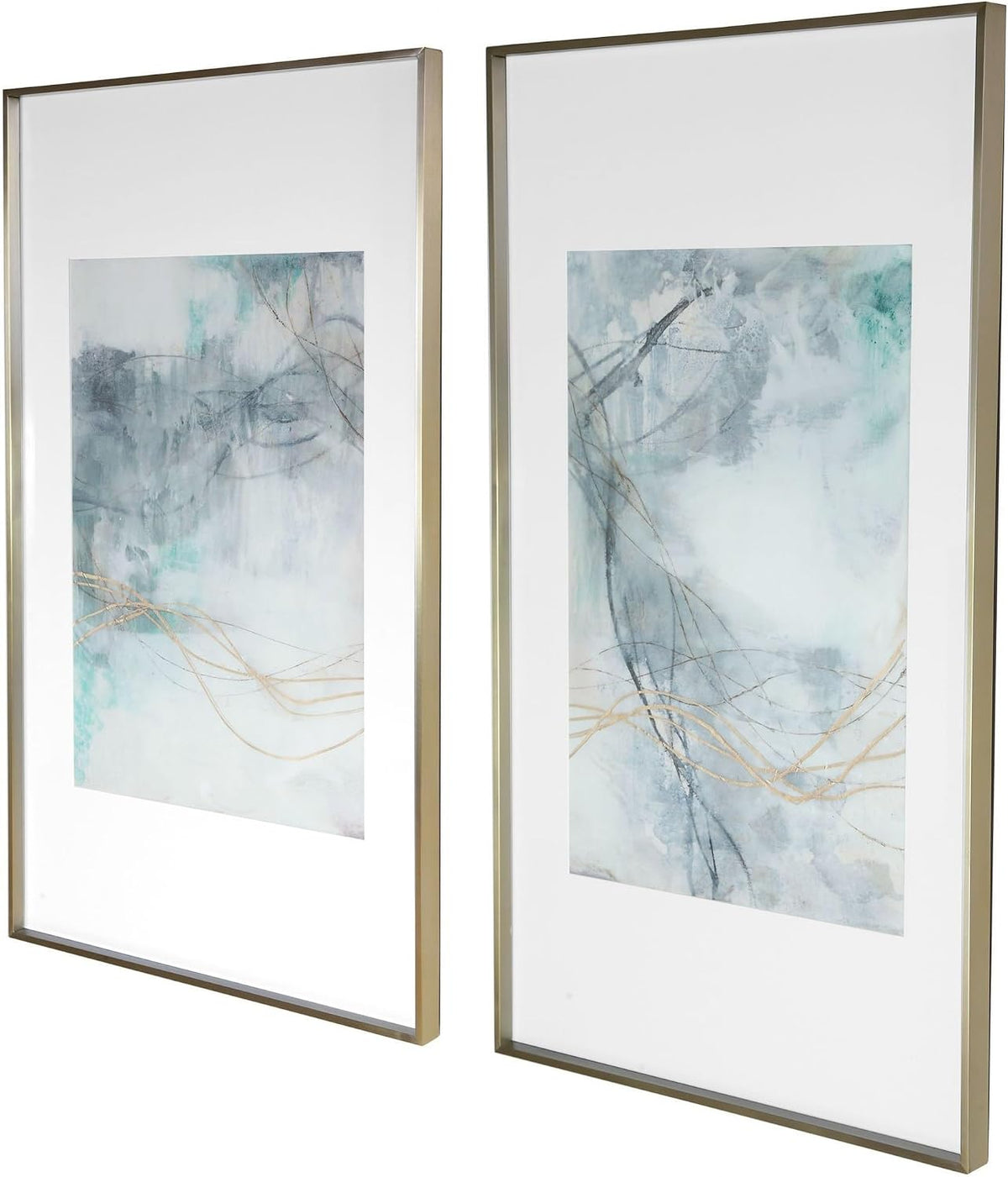 Undulating Oro 45 Inch Abstract Print (Set of 2) 45099