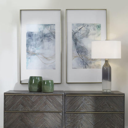 Undulating Oro 45 Inch Abstract Print (Set of 2) 45099