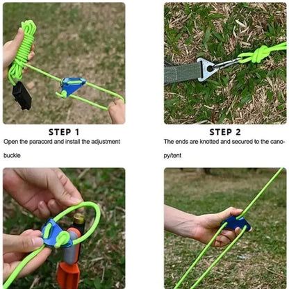 LED Camping Wind Rope Luminous Lamp Awning Tent Roof Anti-Trip Night Warning Atmosphere Light Outdoor Windproof Rope Light