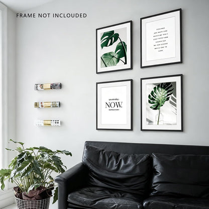 Botanical Prints Poster Wall Decor, Motivational Wall Art Prints Poster, 11X14 Canvas Prints Unframed Set of 4, Plant Posters Aesthetic for Bedroom