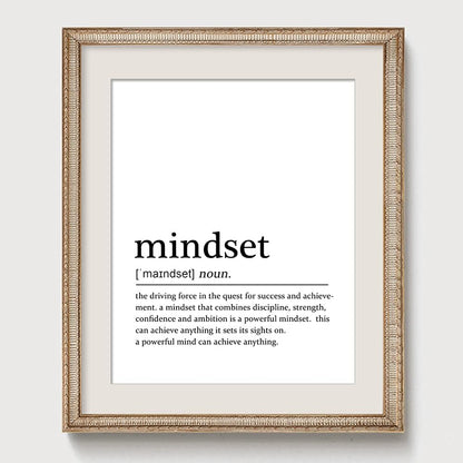 Mindset Definition Office Wall Art Motivational Prints Home Wall Decor Inspirational Quotes Prints Mindset Office Decor- Unframed (11X14 INCH)