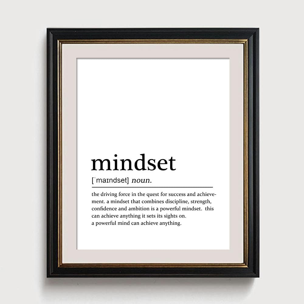 Mindset Definition Office Wall Art Motivational Prints Home Wall Decor Inspirational Quotes Prints Mindset Office Decor- Unframed (11X14 INCH)