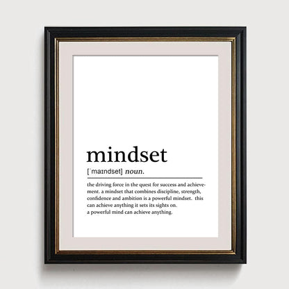 Mindset Definition Office Wall Art Motivational Prints Home Wall Decor Inspirational Quotes Prints Mindset Office Decor- Unframed (11X14 INCH)