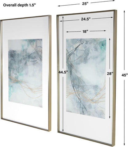 Undulating Oro 45 Inch Abstract Print (Set of 2) 45099