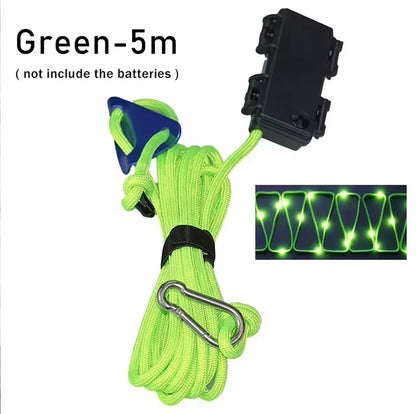 LED Camping Wind Rope Luminous Lamp Awning Tent Roof Anti-Trip Night Warning Atmosphere Light Outdoor Windproof Rope Light