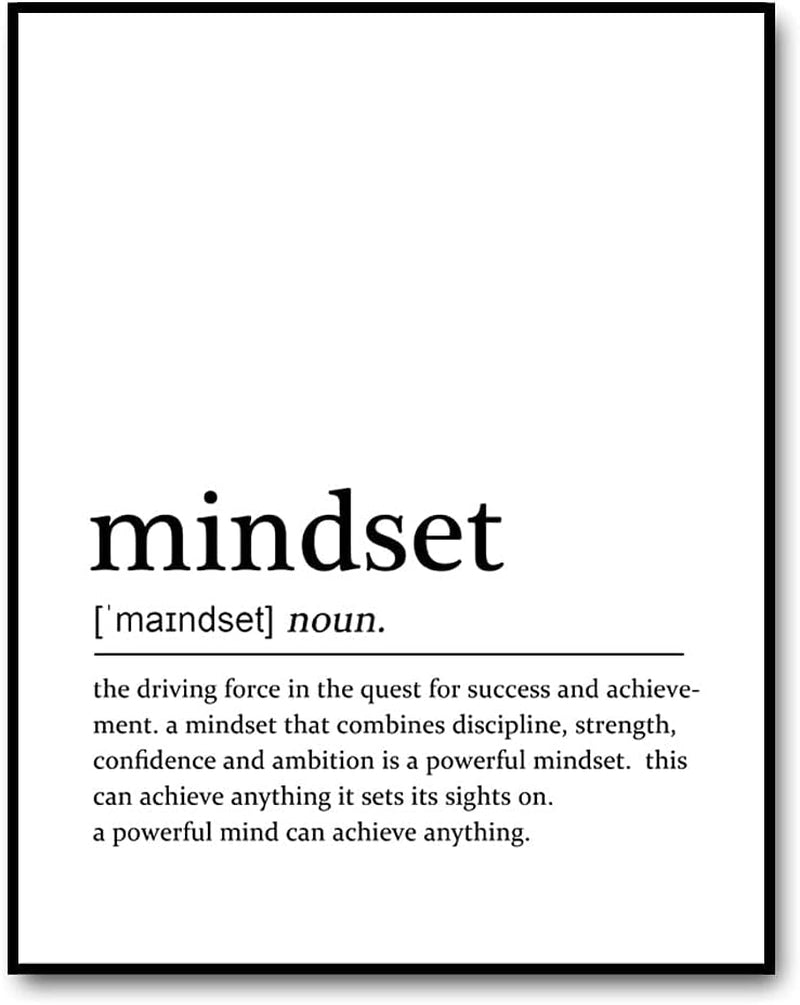 Mindset Definition Office Wall Art Motivational Prints Home Wall Decor Inspirational Quotes Prints Mindset Office Decor- Unframed (11X14 INCH)