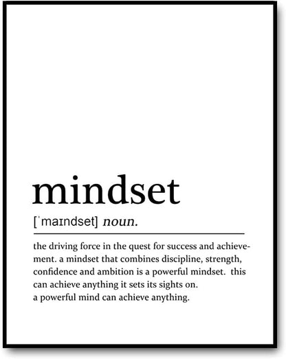 Mindset Definition Office Wall Art Motivational Prints Home Wall Decor Inspirational Quotes Prints Mindset Office Decor- Unframed (11X14 INCH)