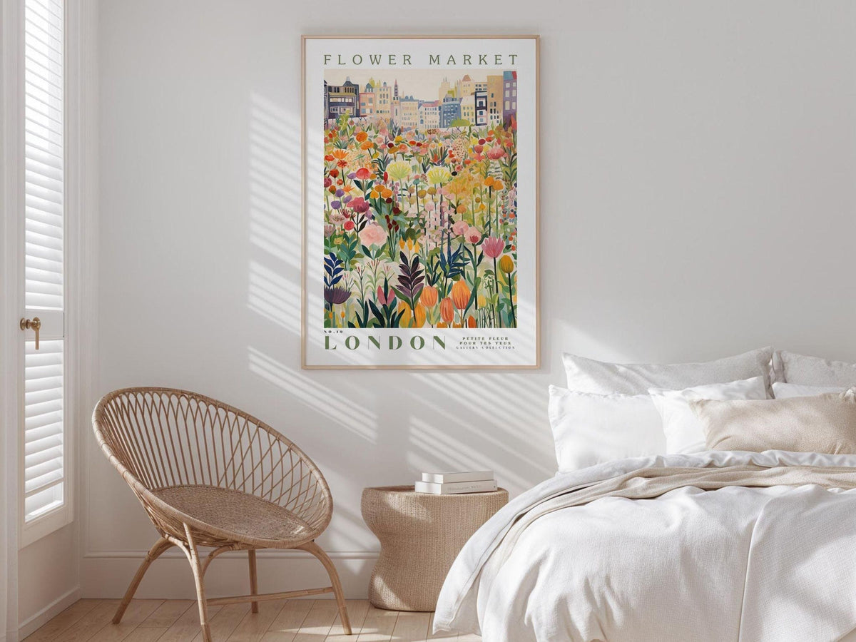 London, Flower Market Prints, Flower Prints, Romantic Art, City Prints, Travel Art Prints, Botanical Prints, Floral Print, Wall Art