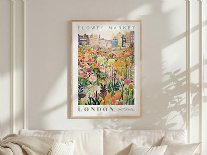 London, Flower Market Prints, Flower Prints, Romantic Art, City Prints, Travel Art Prints, Botanical Prints, Floral Print, Wall Art
